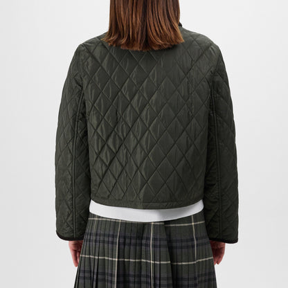 Cropped Diamond Quilted Jacket