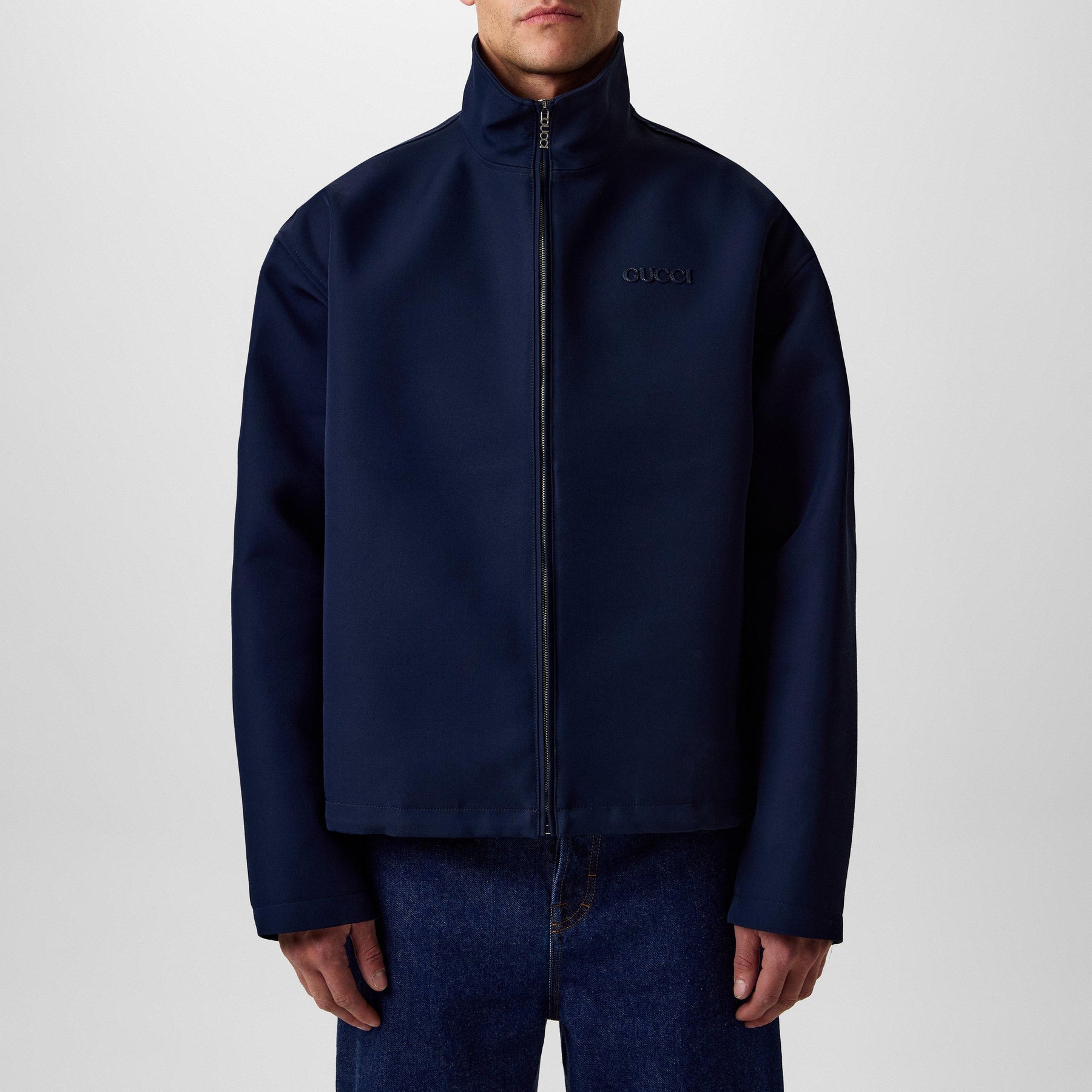 Zip Jacket With Logo Embroidery