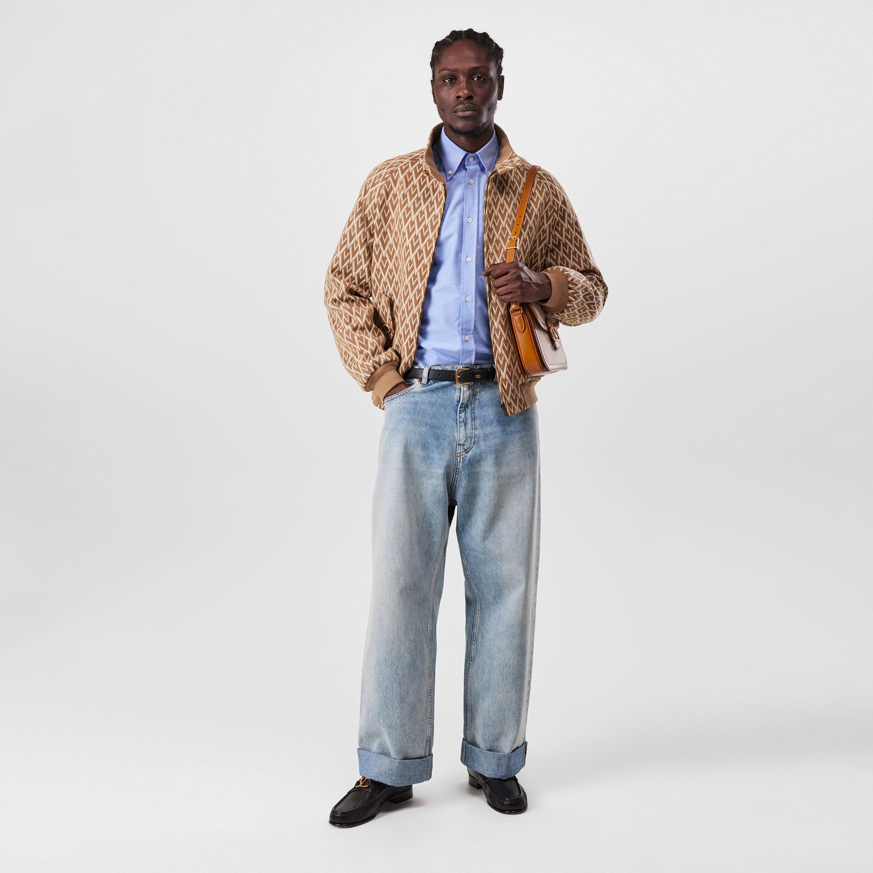 All Over Logo Wool Zip Jacket