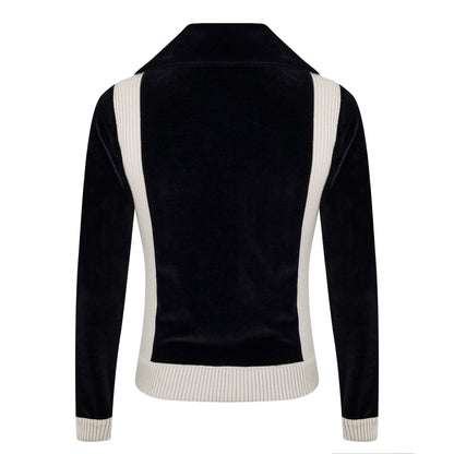 Chez Valentino High-Neck Chenille Tracksuit Jacket