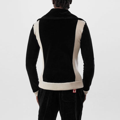 Chez Valentino High-Neck Chenille Tracksuit Jacket