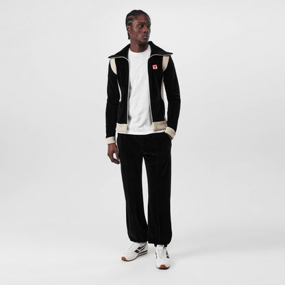 Chez Valentino High-Neck Chenille Tracksuit Jacket