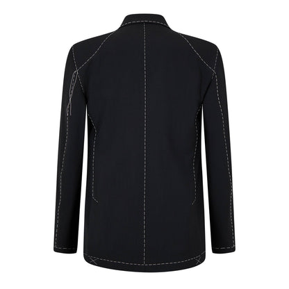 Body Stitch Double-Breasted Contrast Stitching Long Sleeve Blazer