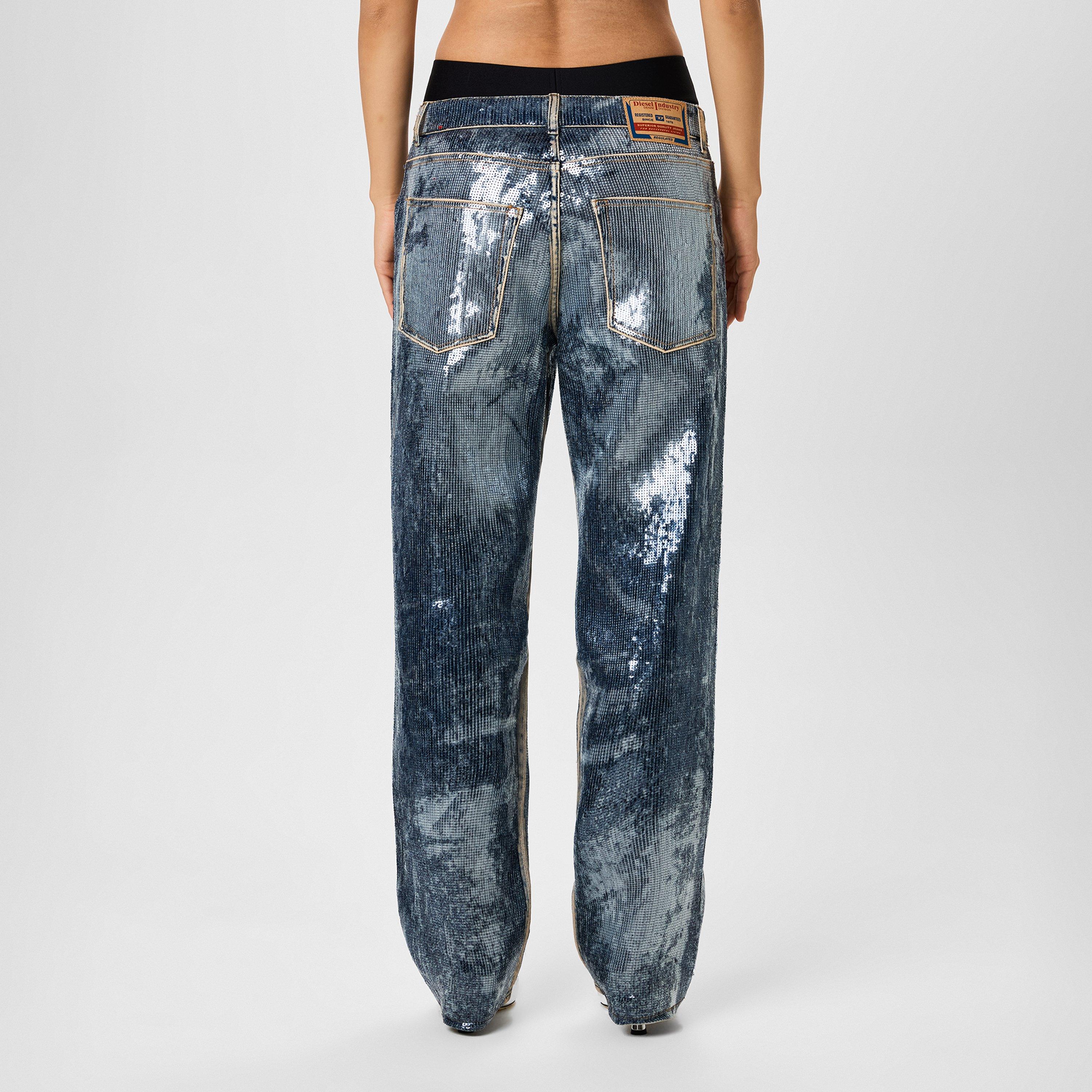 Sequin Wide Leg Jeans