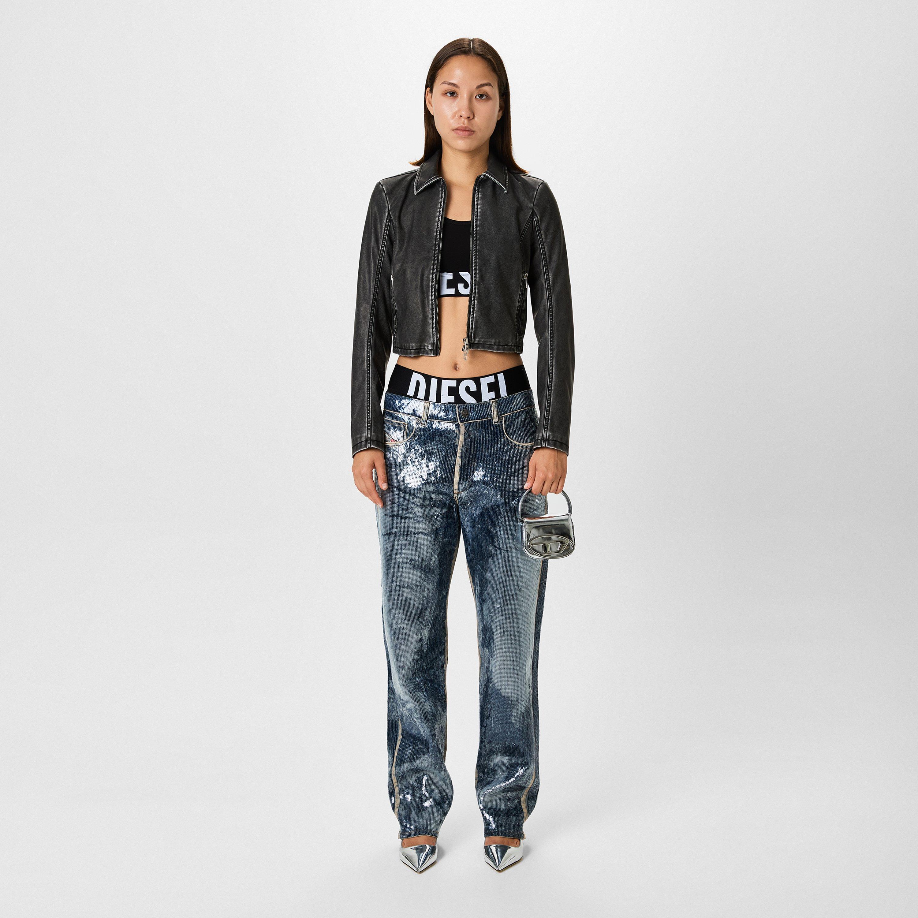 Sequin Wide Leg Jeans
