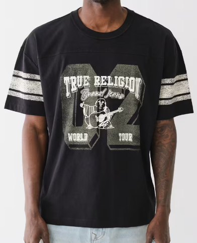 BUDDHA LOGO VARSITY STRIPED TEE