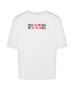 Moschino Slogan Print Logo Crew Neck T-shirt