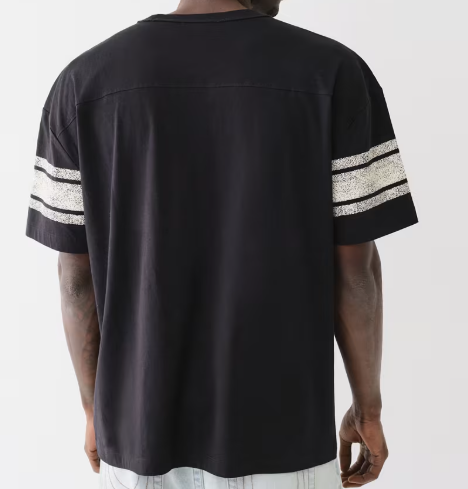 BUDDHA LOGO VARSITY STRIPED TEE