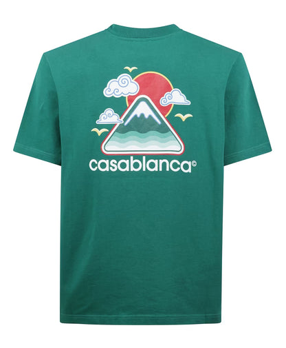 Casablanca Cotton Crewneck T-shirt with Print