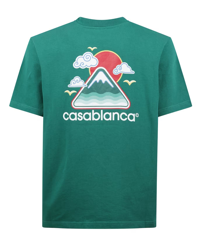 Casablanca Cotton Crewneck T-shirt with Print