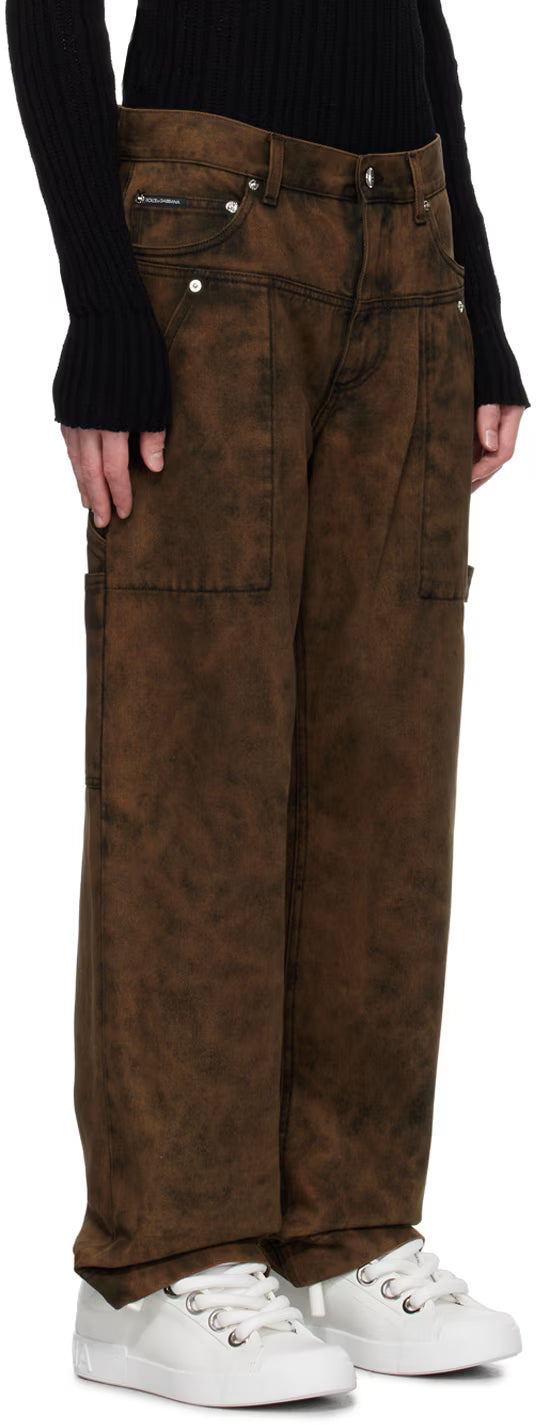 Dolce&Gabbana Brown Plaque Jeans