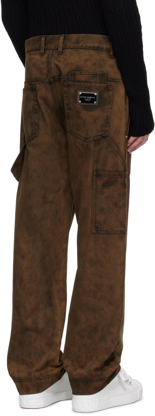 Dolce&Gabbana Brown Plaque Jeans
