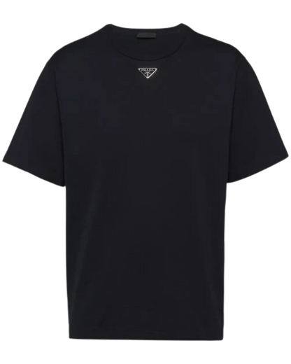 Prada Triangle Plaque T-Shirt in Black