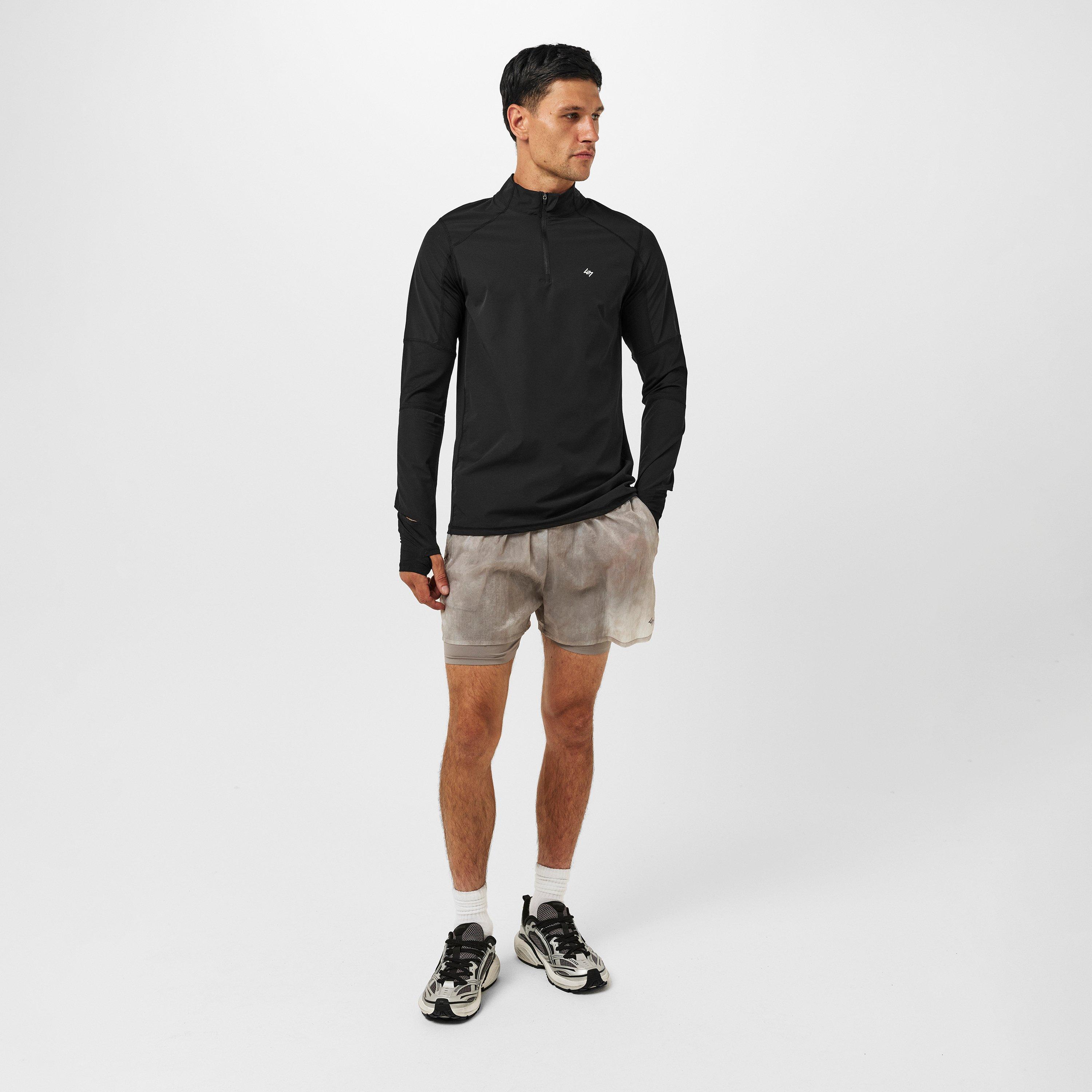 Men's Quarter-Zip Long-Sleeve Performance Gym Top