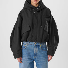 La Parka Courte Caraco Hooded Canvas Jacket