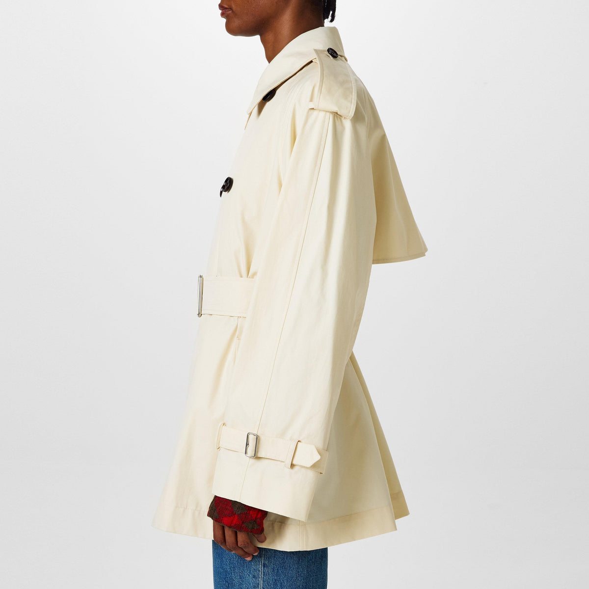 Short Gabardine Trench Coat