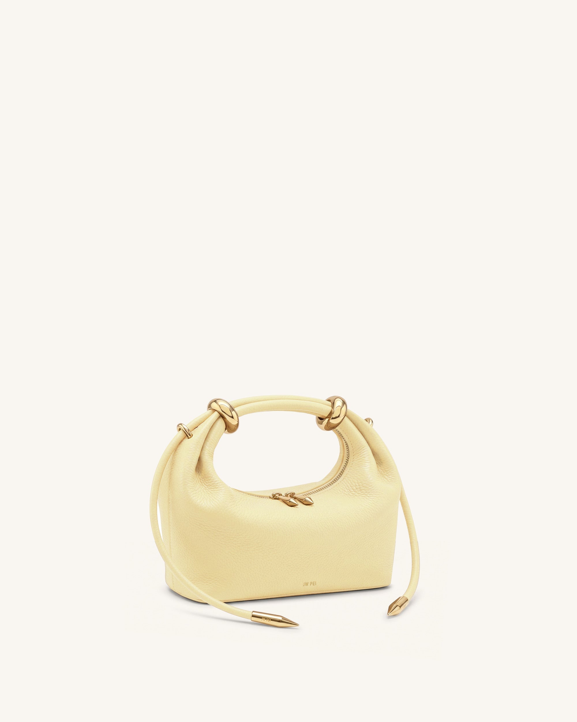 Ellie Metal Ring Embellished Top Handle Bag - Lemon Yellow