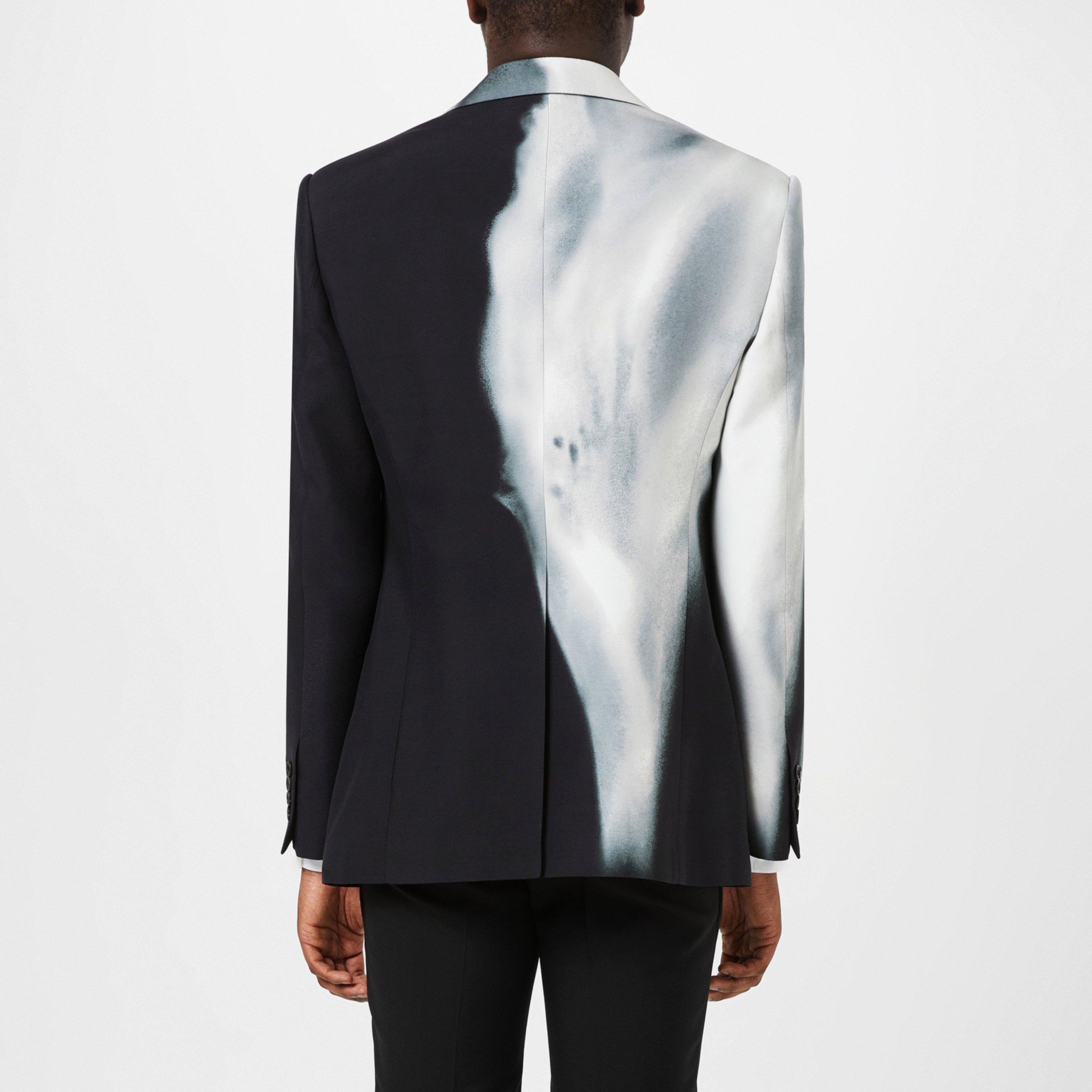 Luminous Flower Single Breasted Viscose Long Sleeve Blazer