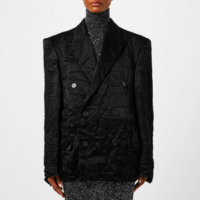 Double-Breasted Crinkled Jacket