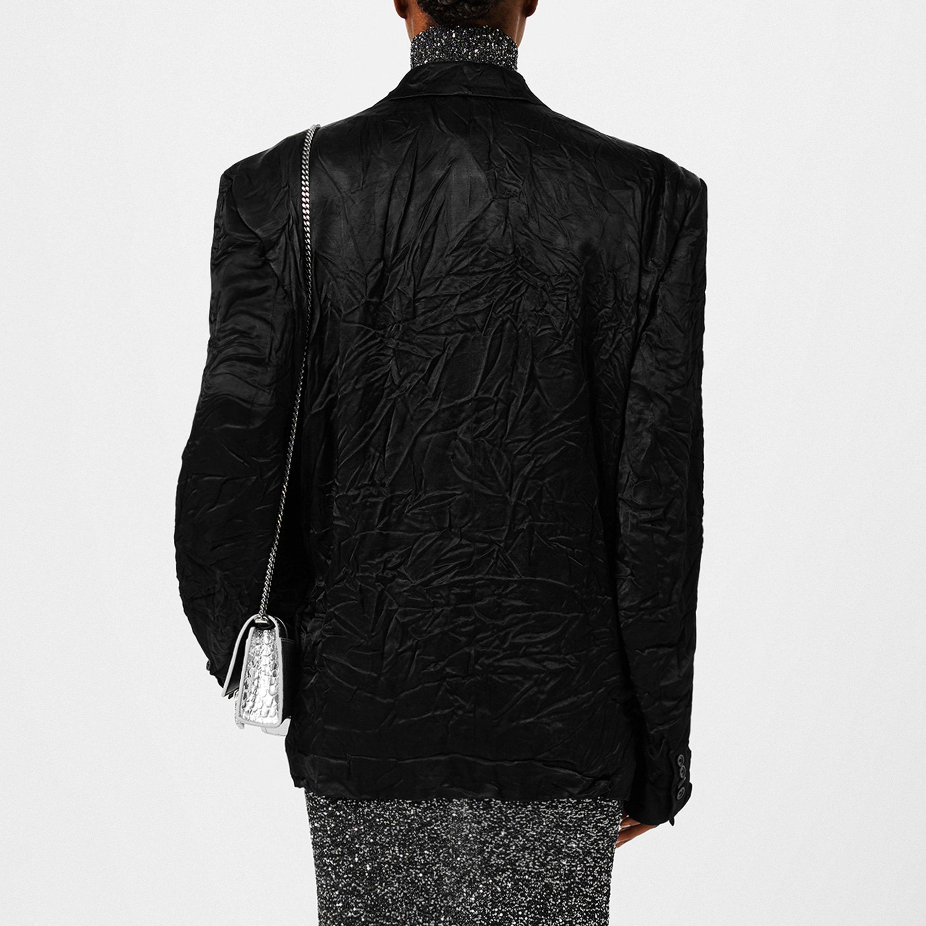 Double-Breasted Crinkled Jacket