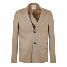 - Embroidered Wool Long Sleeve Blazer