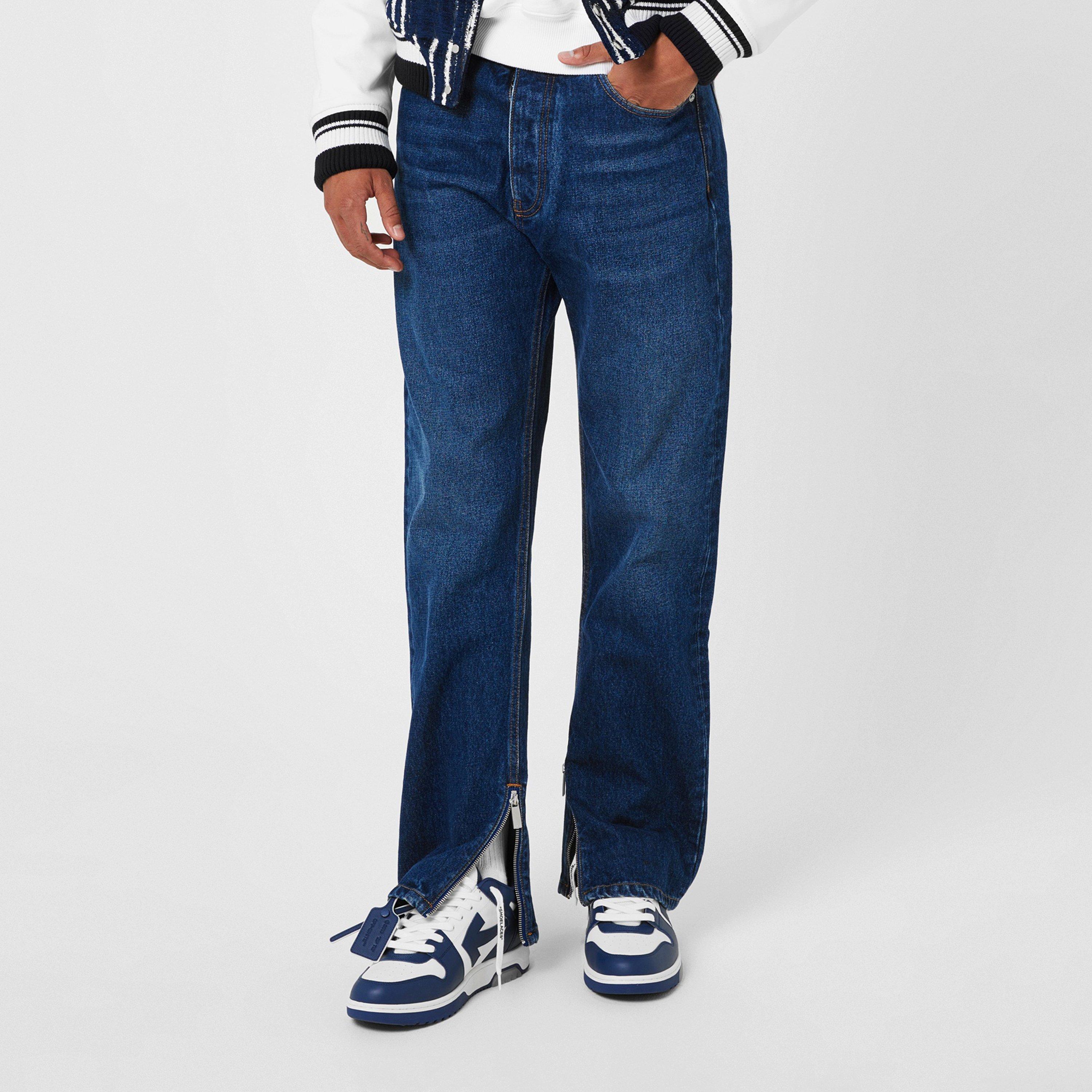 Zip Skate Mid Rise Straight Leg Jeans