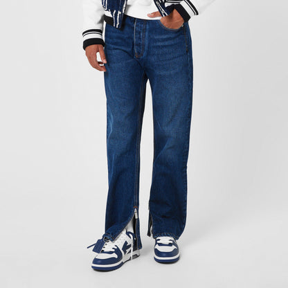 Zip Skate Mid Rise Straight Leg Jeans
