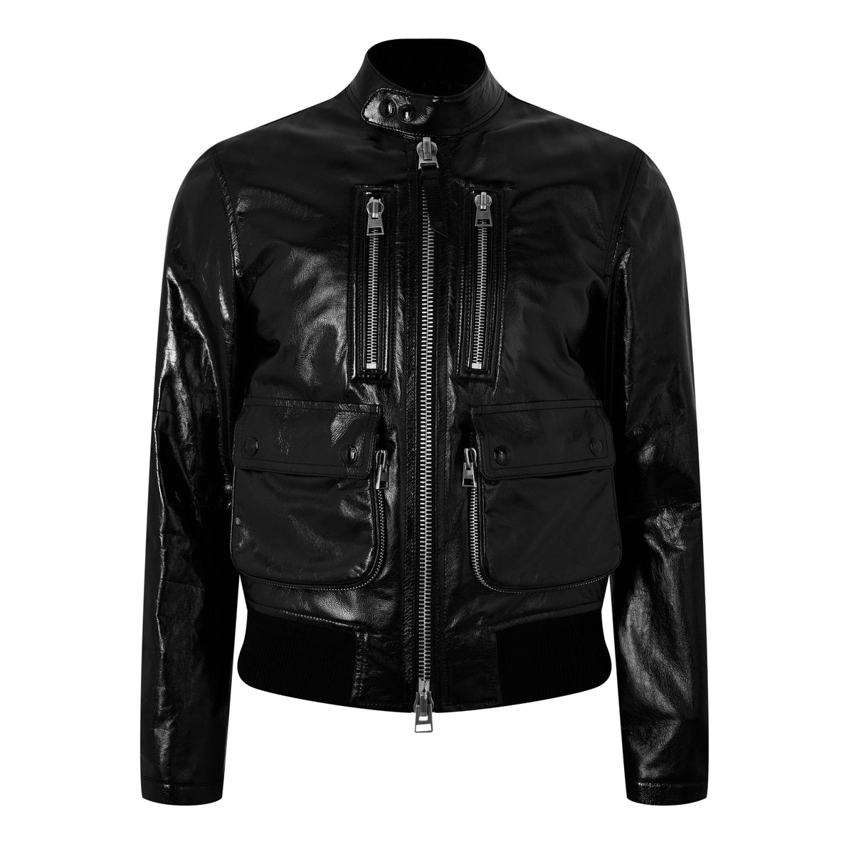 Vinyl Leather Biker Jacket