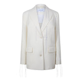 Wool Blend Stitching Tomboy Jacket