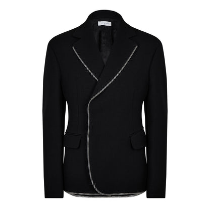 Japwool Double Breasted Wool Long Sleeve Blazer