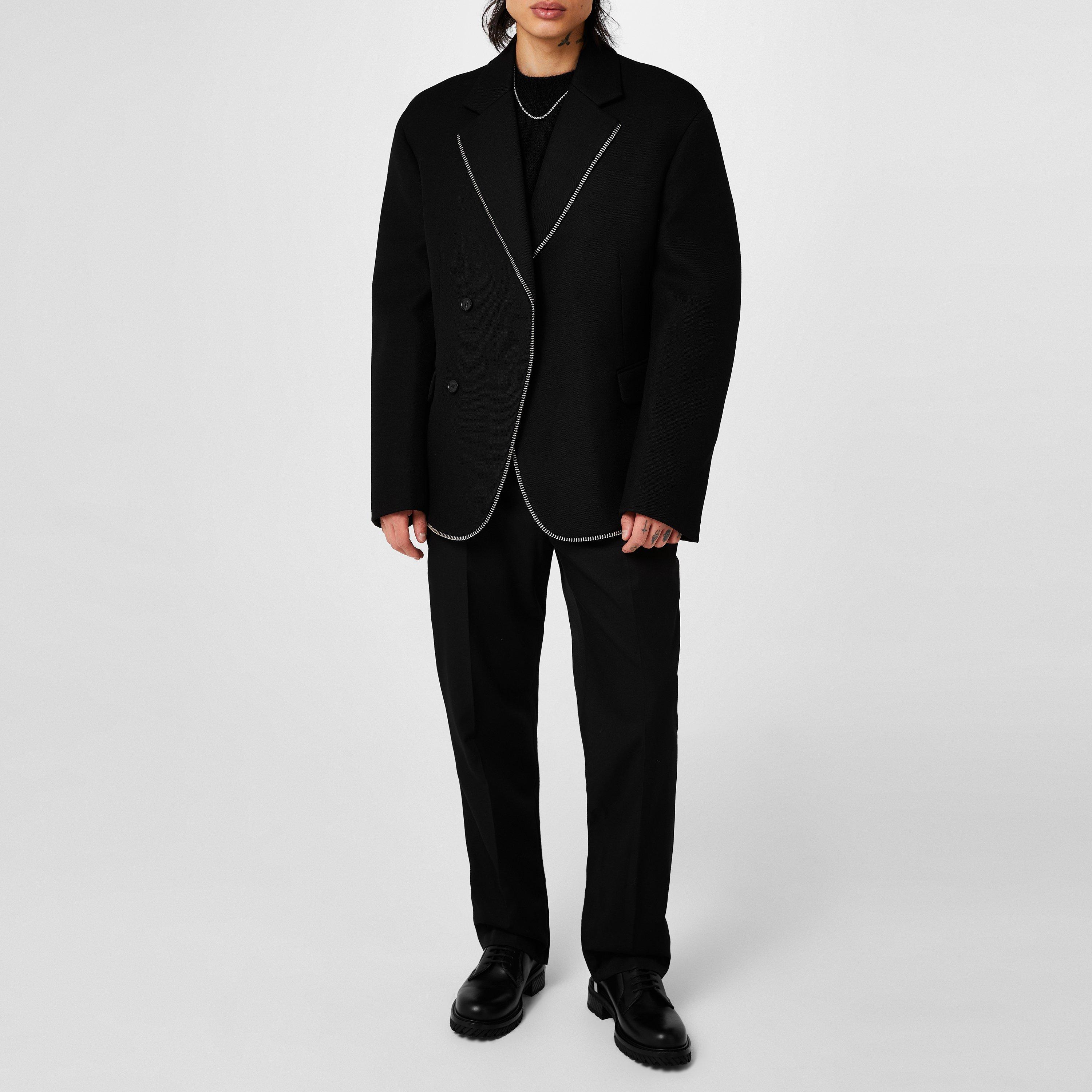 Japwool Double Breasted Wool Long Sleeve Blazer