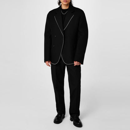 Japwool Double Breasted Wool Long Sleeve Blazer