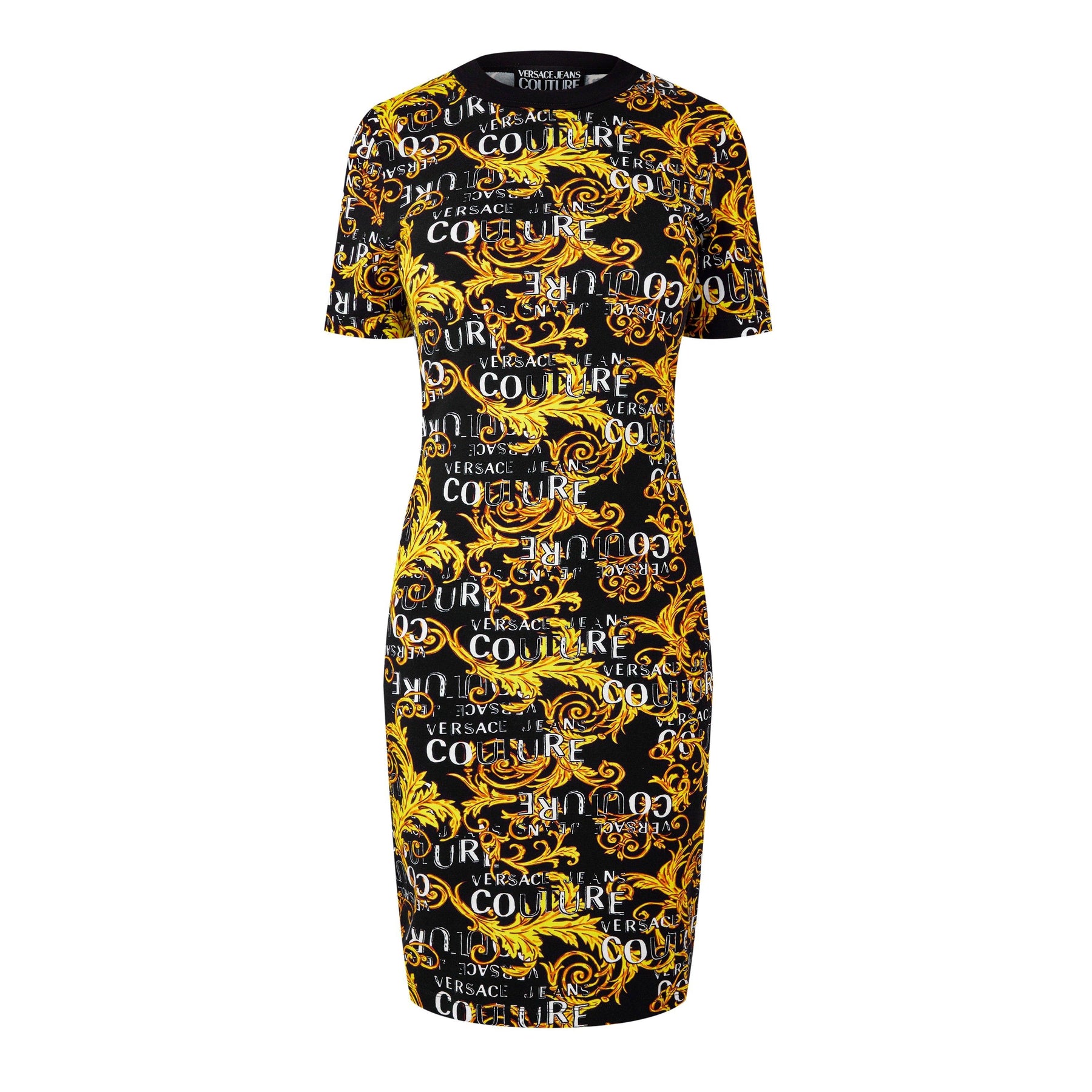 Baroque-Print Mini Dress