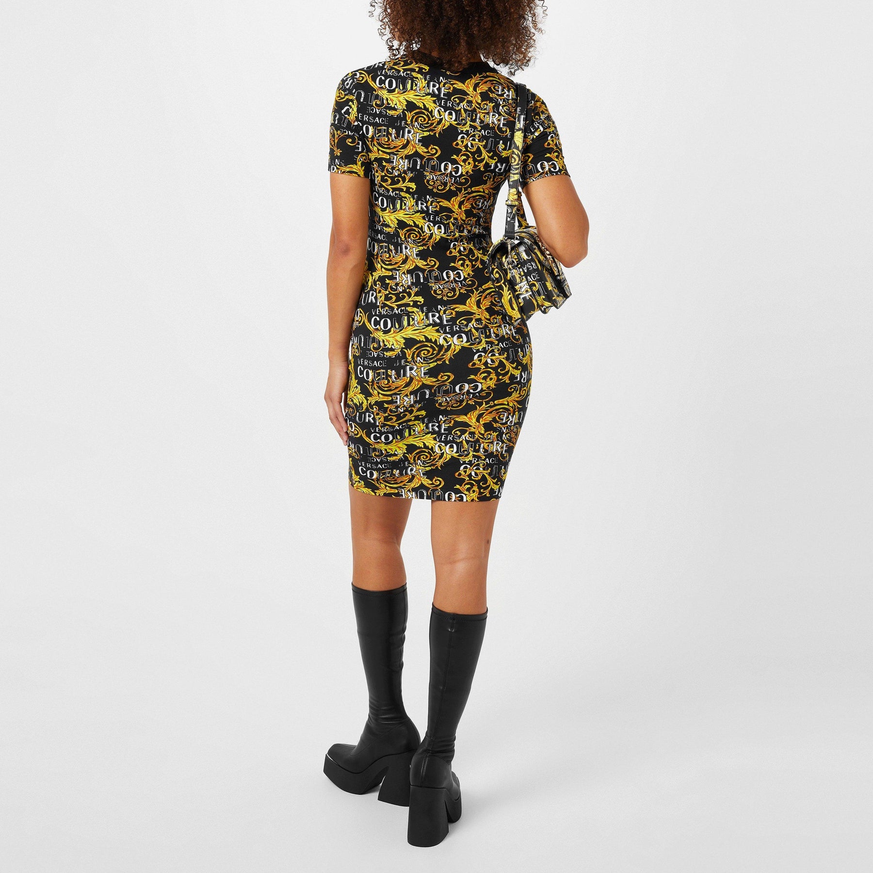Baroque-Print Mini Dress