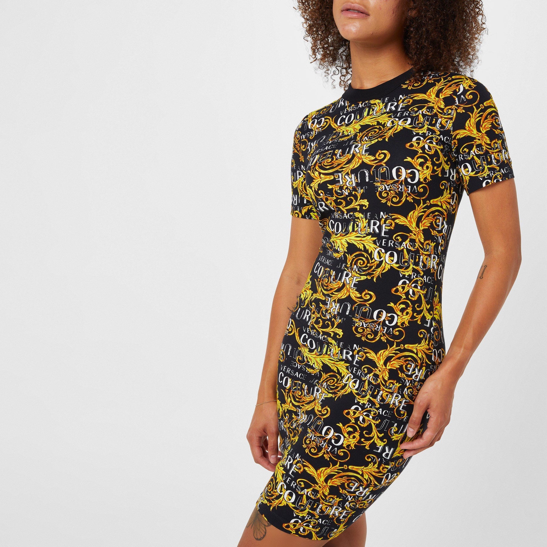 Baroque-Print Mini Dress