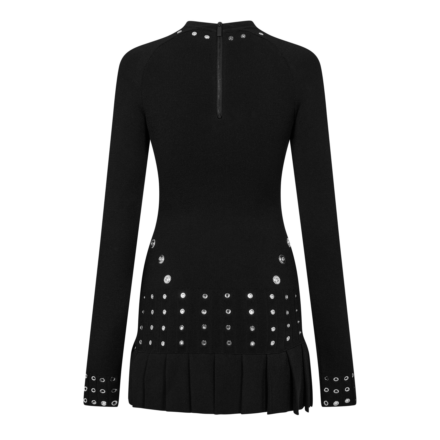 Eyelet Pleated Mini Dress