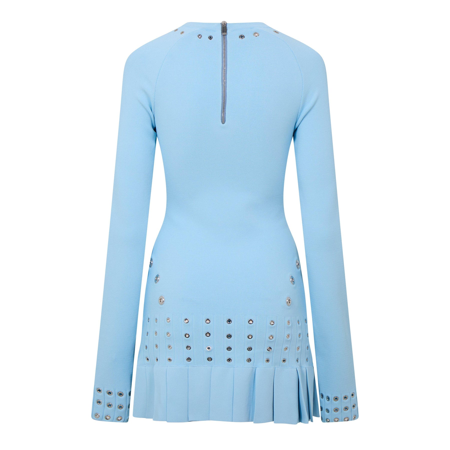Eyelet Pleated Mini Dress