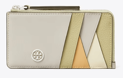 Tory Burch ROBINSON COLORBLOCK PATCHWORK TOP-ZIP CARD CASE - Wallets | Shop From The Mirage