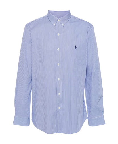 Polo Ralph Lauren Blue Button-Down Shirt with Pony Embroidery