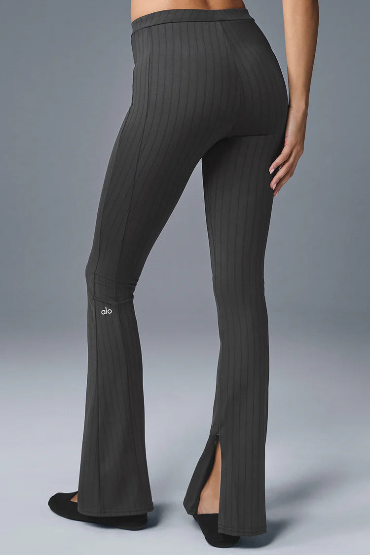High-Waist Pinstripe Zip It Flare Legging