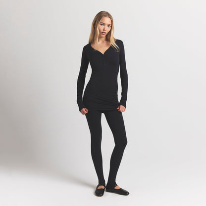 Wool Rib Henley Dress
