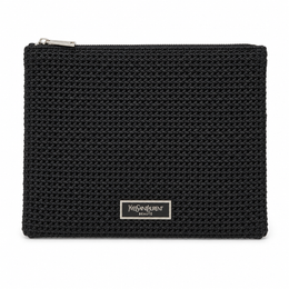 YSL Yves Saint Laurent Beaute Beauty GWP VIP Gift Black Knit Knitted Flat Pouch