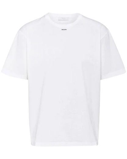 Prada Small Logo Print T-Shirt in White