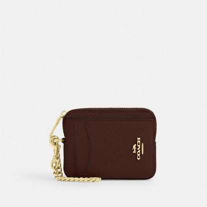 Zip Card Case In Signature Denim