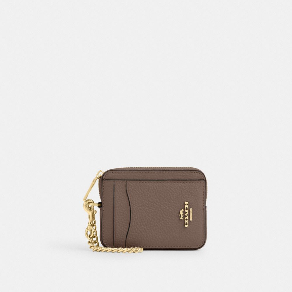 Zip Card Case In Signature Denim