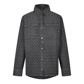 Monogrammed Jacquard Denim Shirt