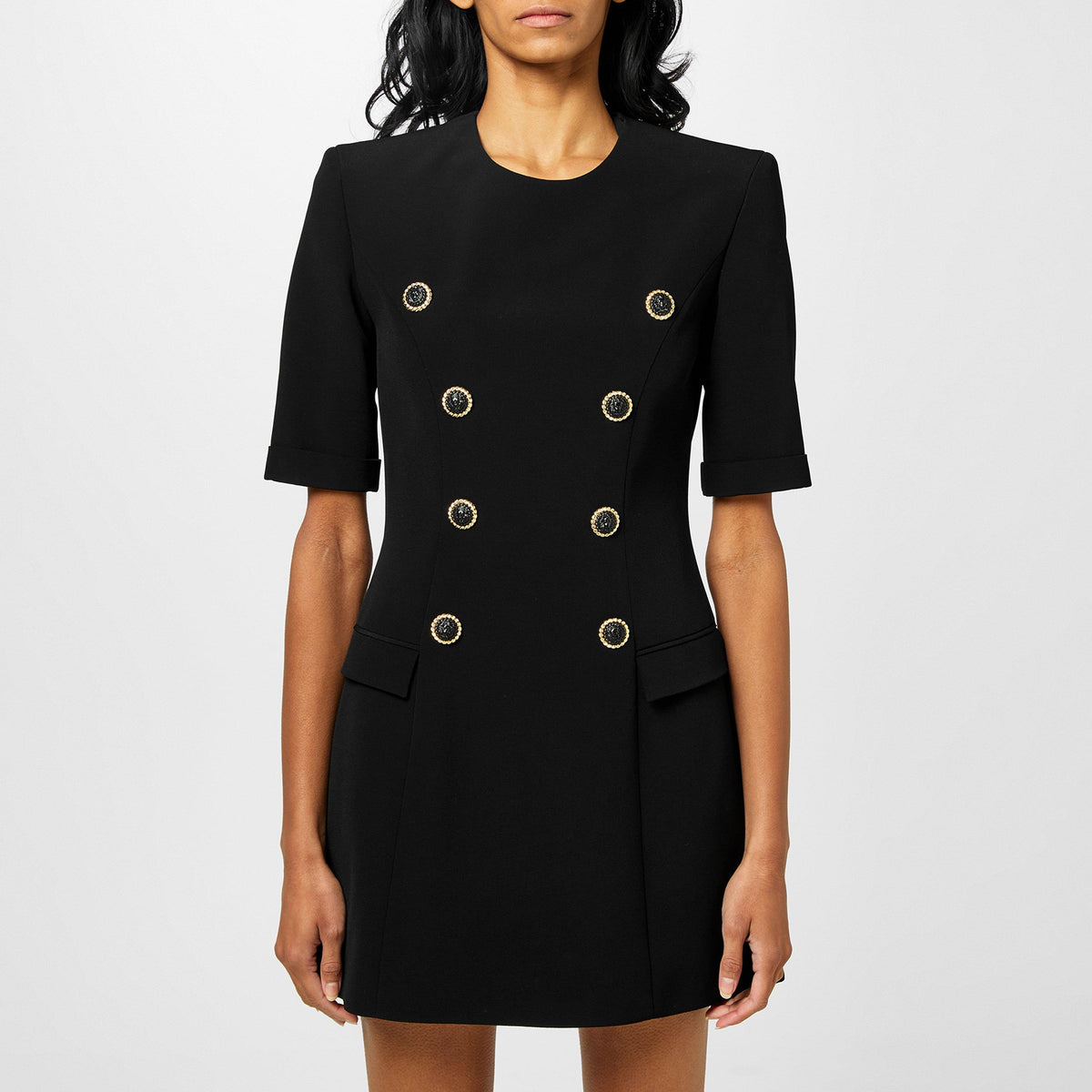 Buttoned Crepe Dress