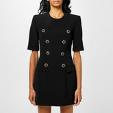 Buttoned Crepe Dress