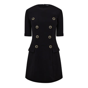 Buttoned Crepe Dress