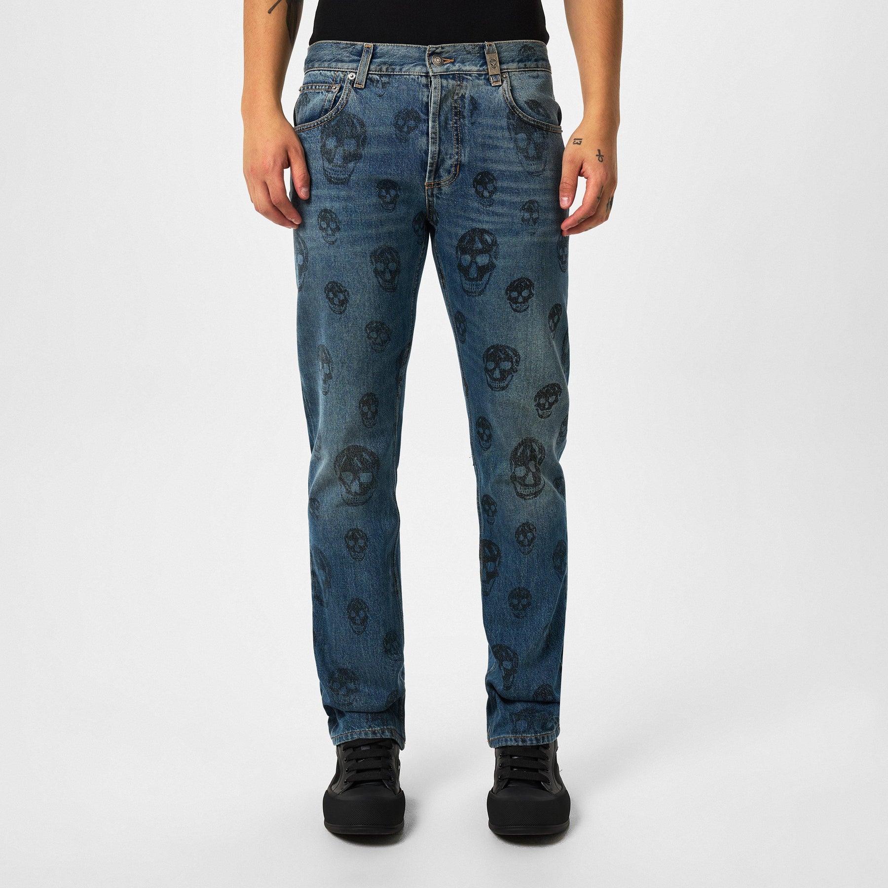 Skull Print Jeans